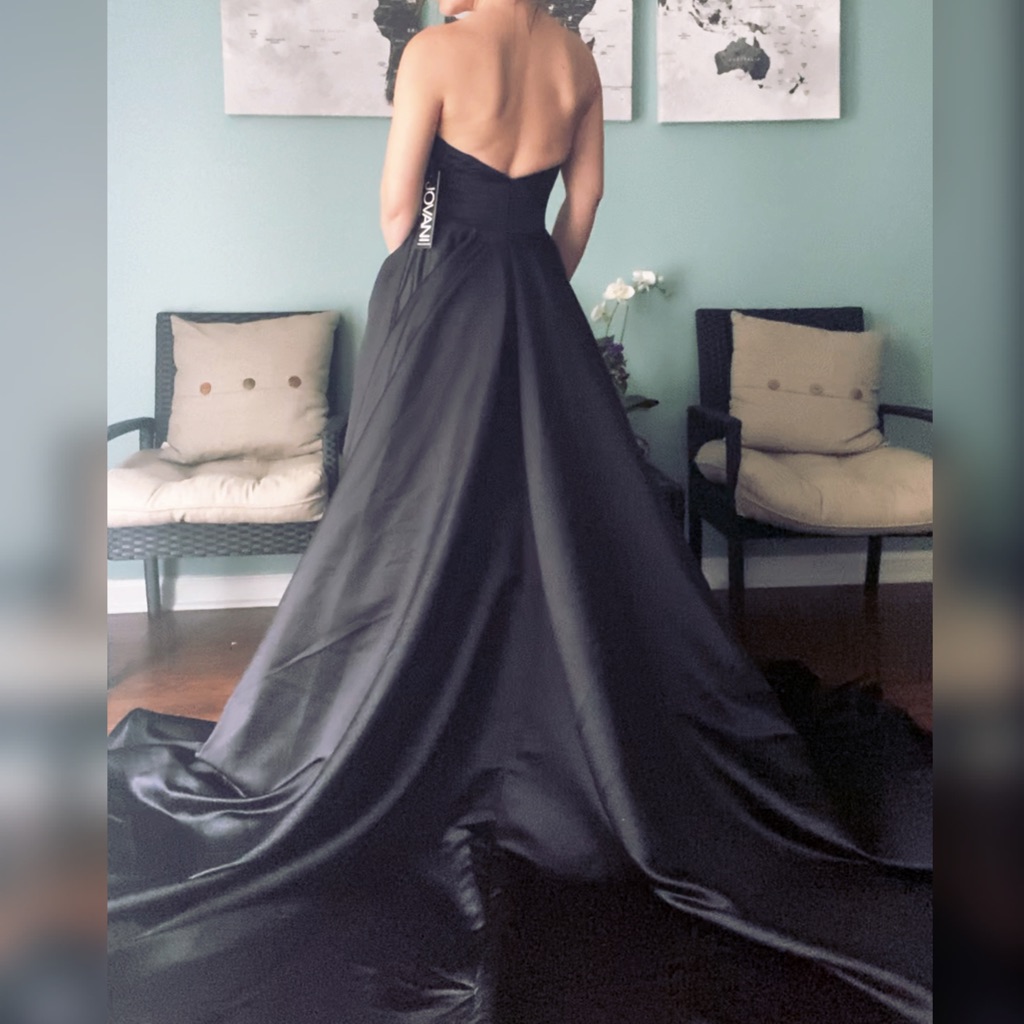 Nwt Jovani Black Wedding Dress, A-Line Ball Gown Prom Dress Or Pageant Gown Sz 0